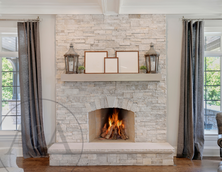 DIY stone fireplace Red Deer Alberta Auburn & Ash