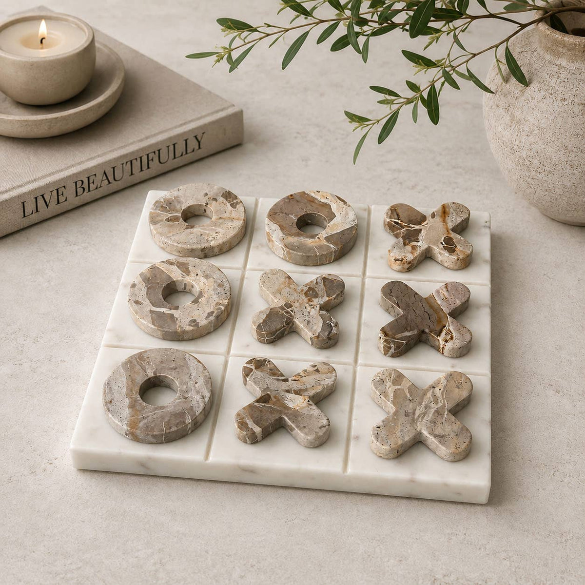 Olympian Tic Tac Toe Game, Marble