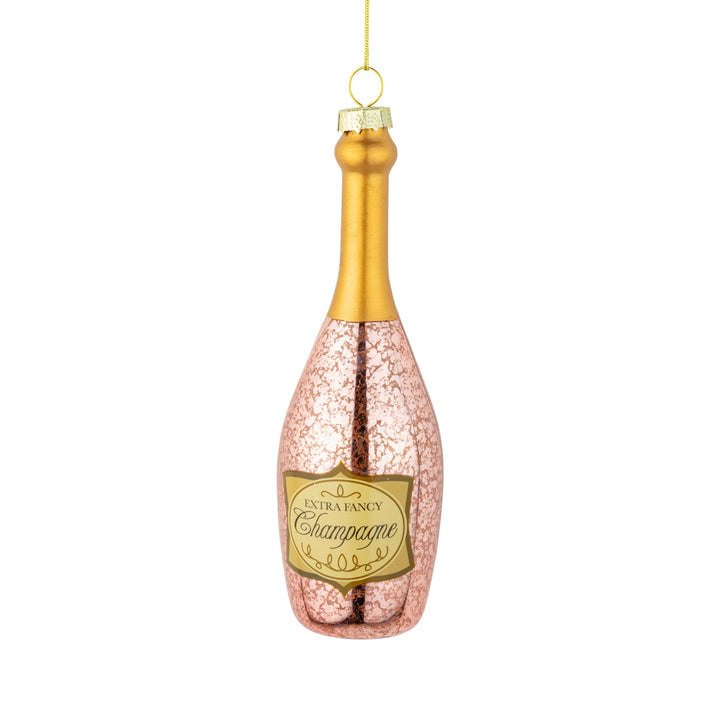Blush Bubbles Champagne Bottle Ornament