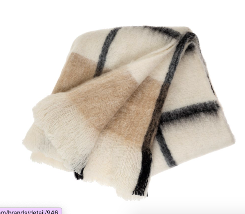 Aspen Plaid Mohair Throw