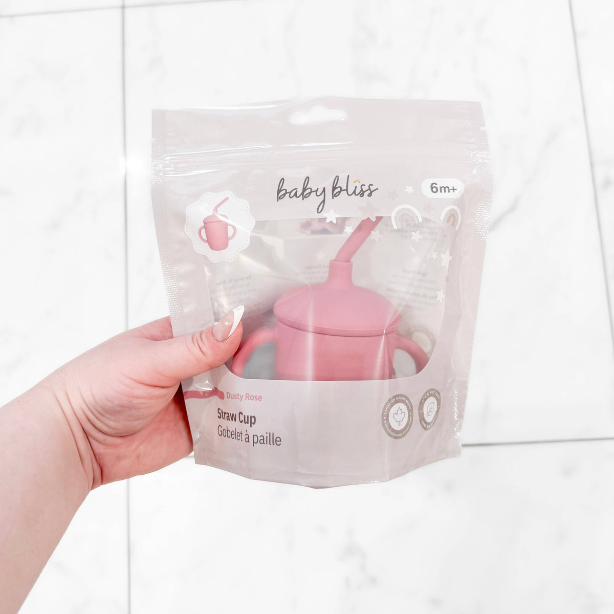 Spill-Proof Sippy Cup with Straw - Dusty Rose