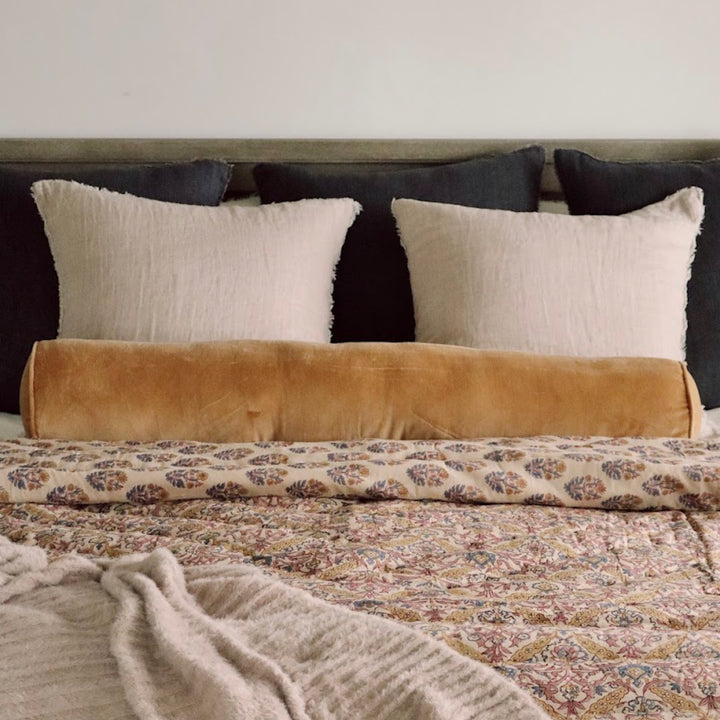 Vera Velvet Bolster - Long - Gold