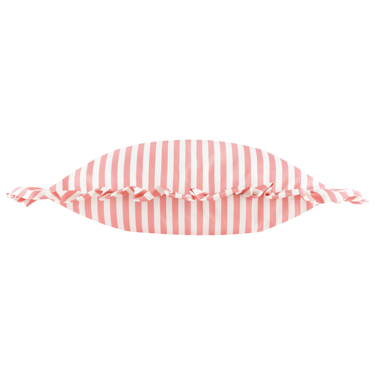 Millie Ruffle Striped Outdoor Cushion, Pink
