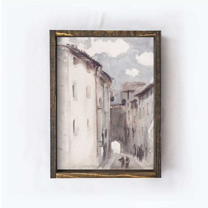 Vintage European Town Print