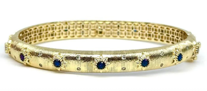 Opera Bracelet, CZ Wrap 18K Gold Bangle
