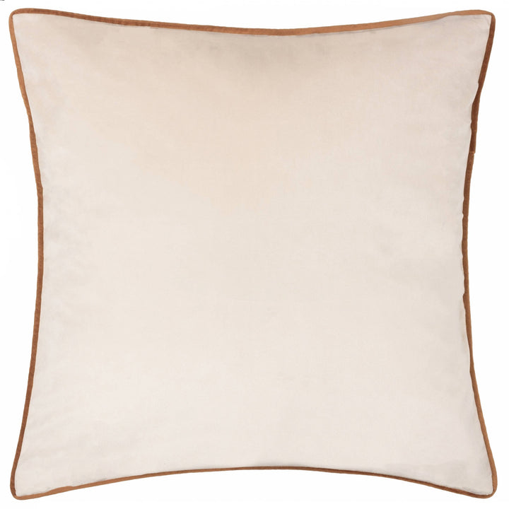 Meridian Velvet Cushion, Ecru/Ginger