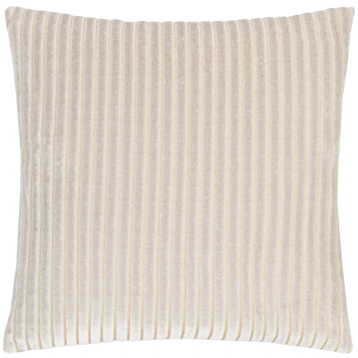 Savoy Stripe Velvet Cushion, Oyster