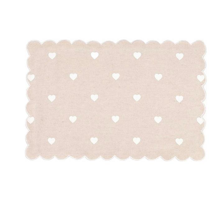 Placemat with Printed Hearts