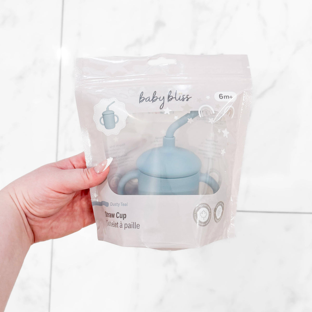 Spill-Proof Sippy Cup with Straw - Dusty Teal