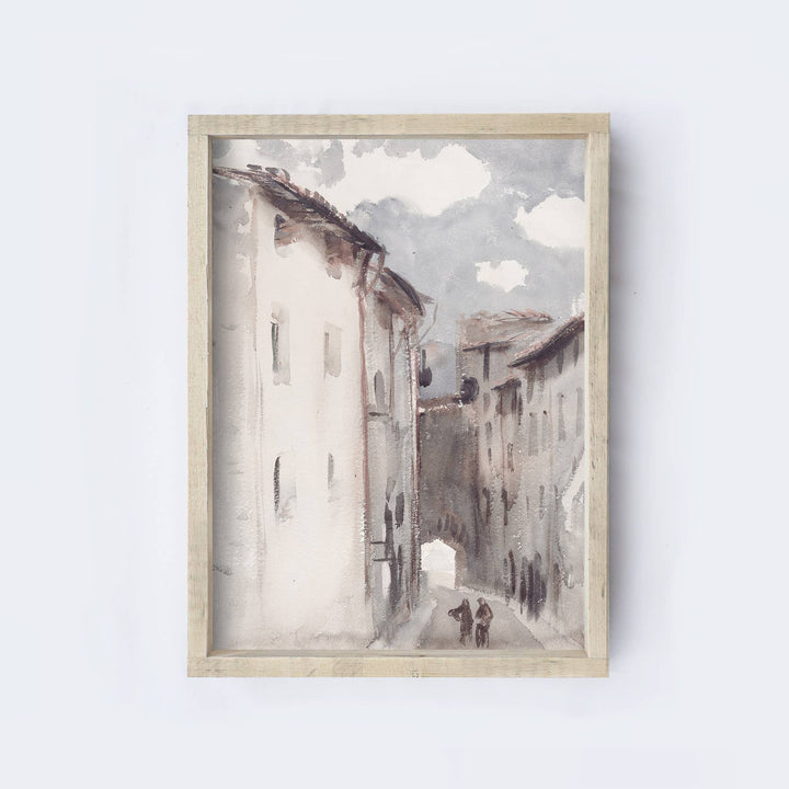 Vintage European Town Print