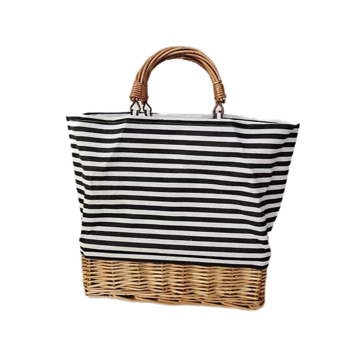Willow and Striped Fabric Cooler Lunch Bag