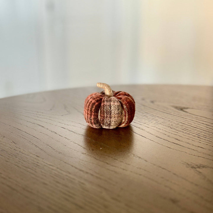 Small Dusty Plaid Pumpkin