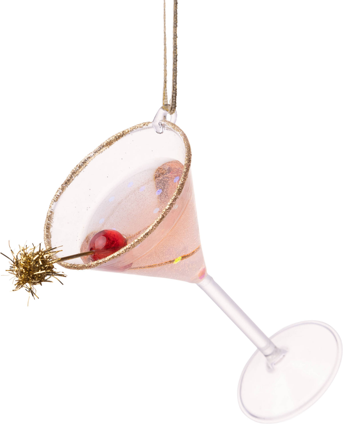 Tinsel Twist Martini Ornament