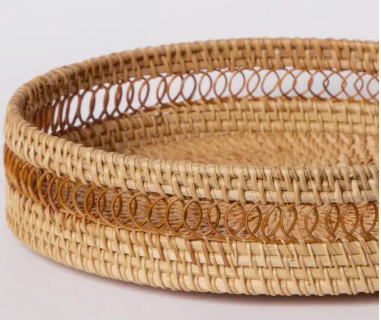 Roxy Round Rattan Tray