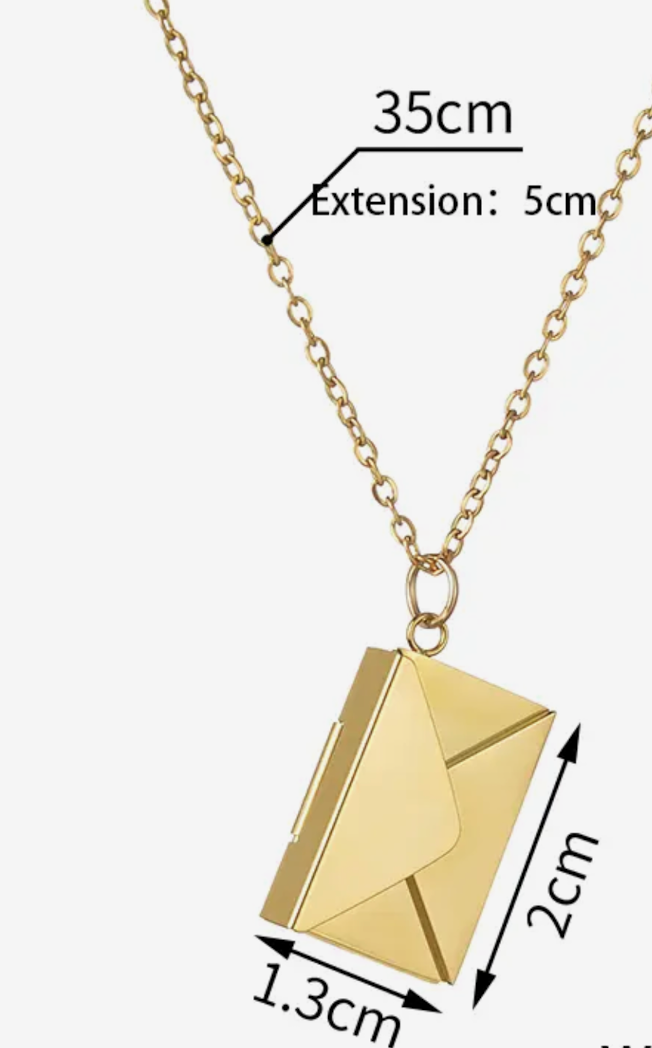 Love Letter 14K Gold Envelope Necklace