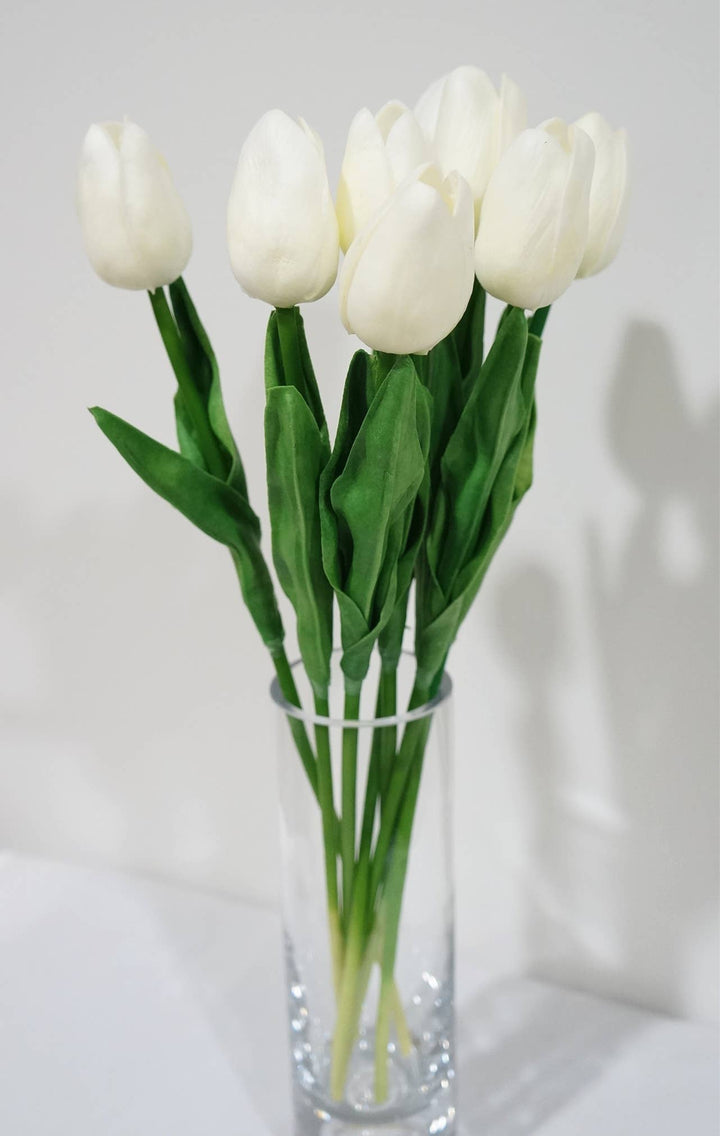 White Spring Real Touch Tulips