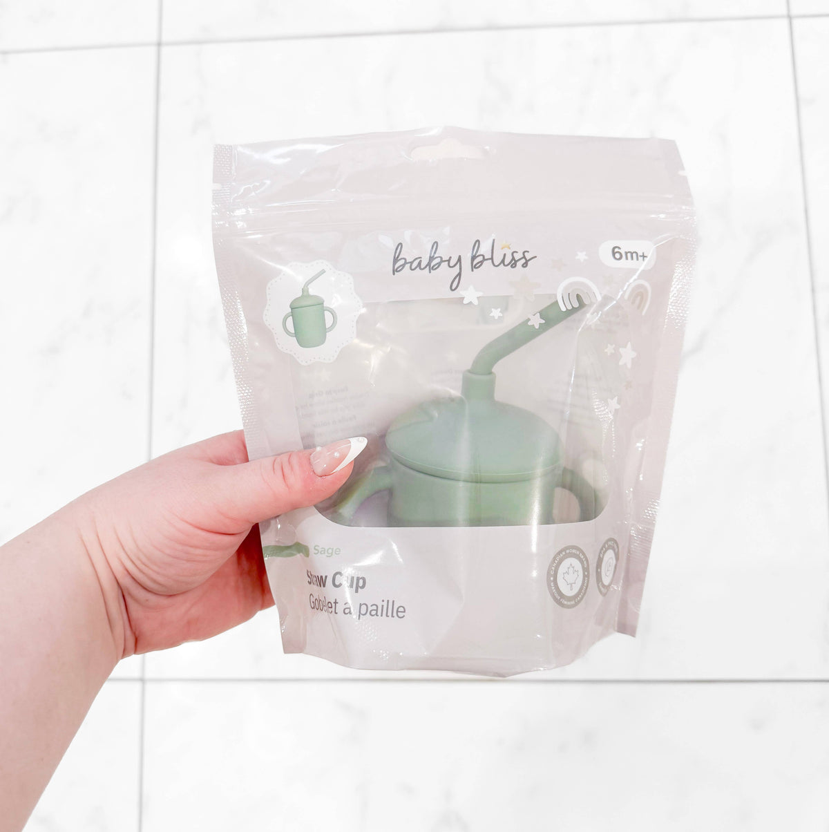 Spill-Proof Sippy Cup with Straw - Sage