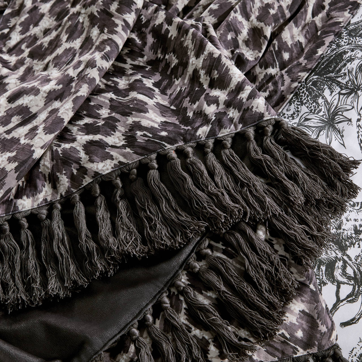 Pokot Printed Velvet Throw, Monochrome