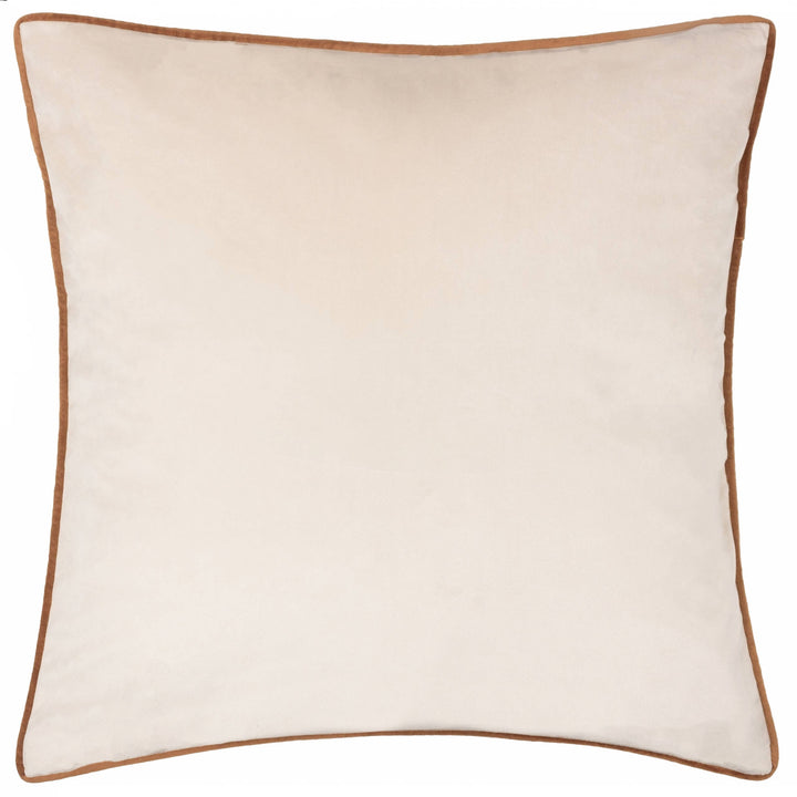 Meridian Velvet Cushion, Ecru/Ginger