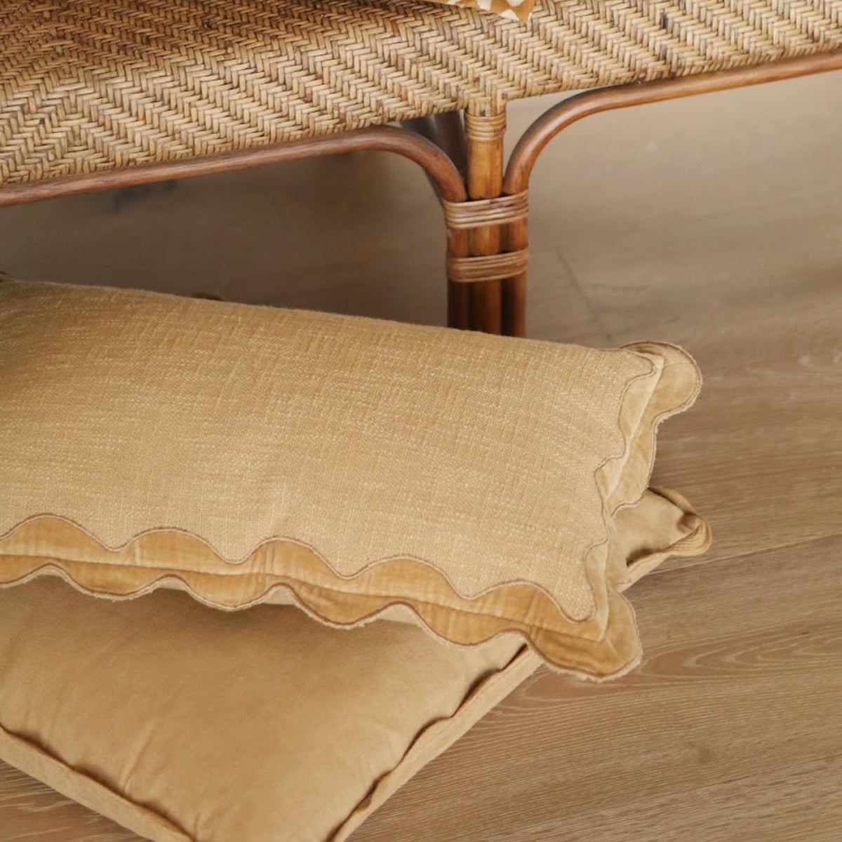 Gold Velvet Scallop Pillow