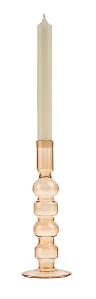 Glass Candlestick & Bud Vase