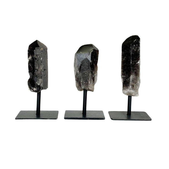 Smoky Quartz Point on Metal Stand