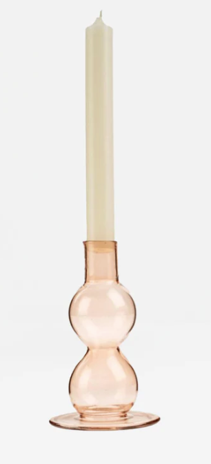 Glass Candlestick & Bud Vase