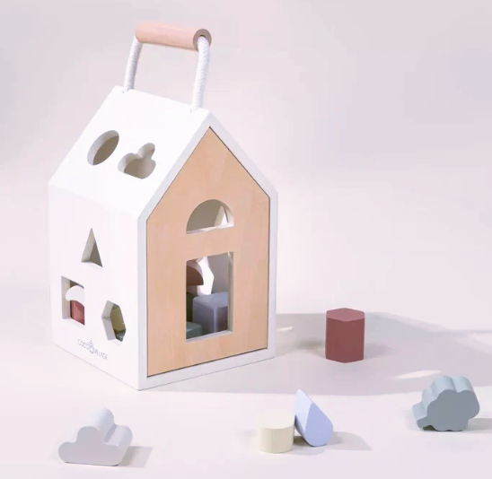 Wooden Shapes Sorting House by Coco Village
