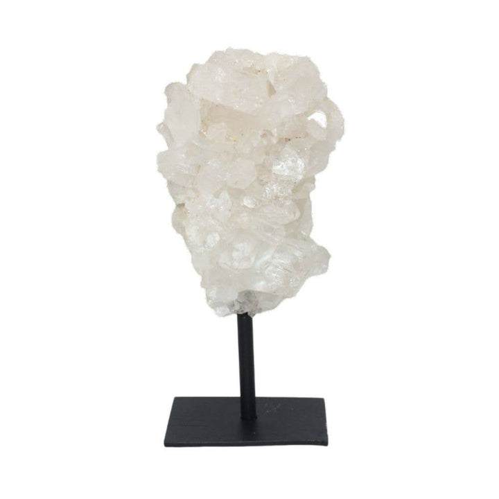 Clear Quartz Cluster on Metal Stand