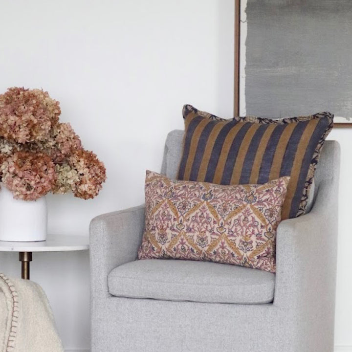 Luna Vine Block Print Pillow
