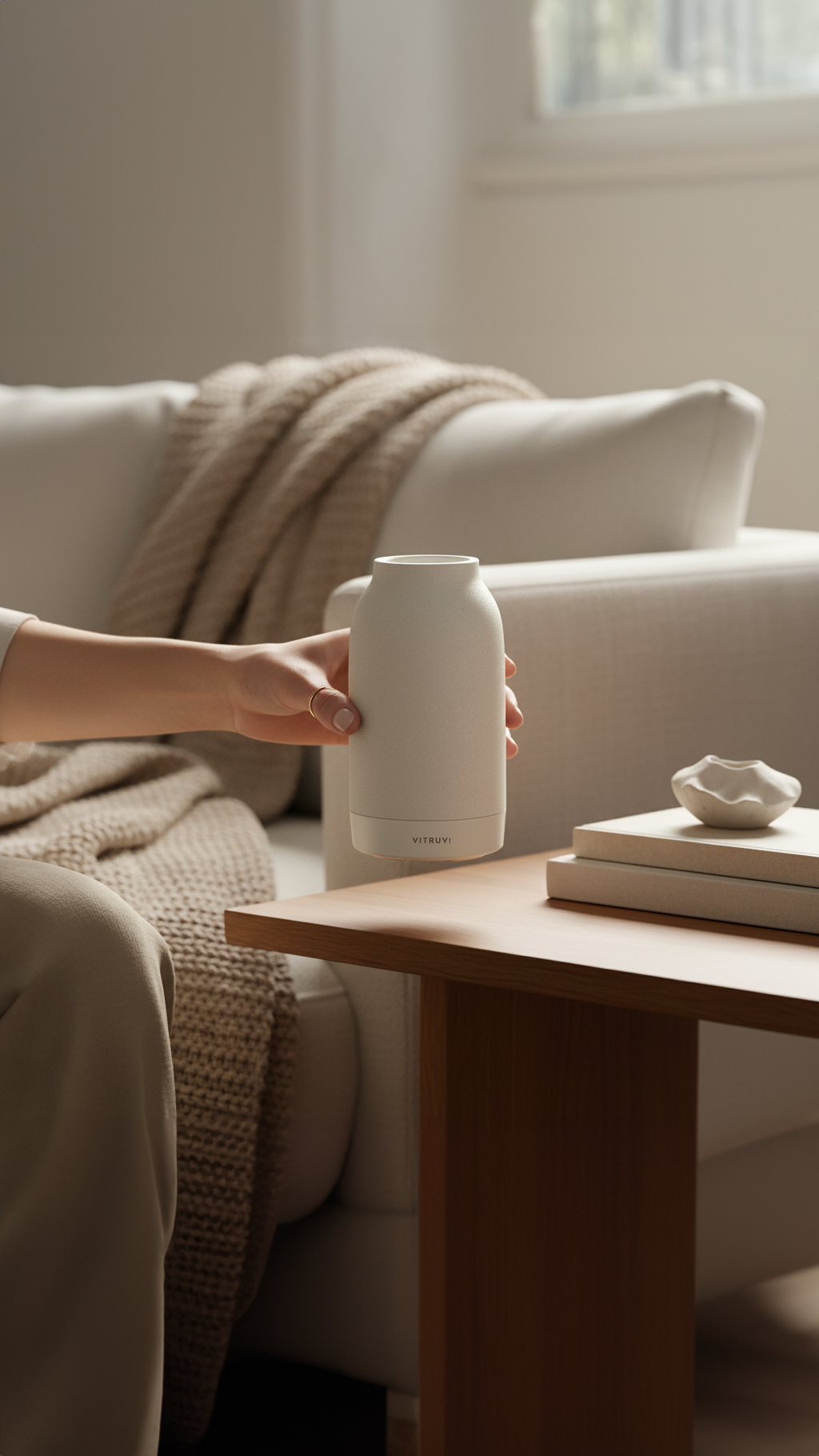 Air Cordless Waterless Diffuser, White
