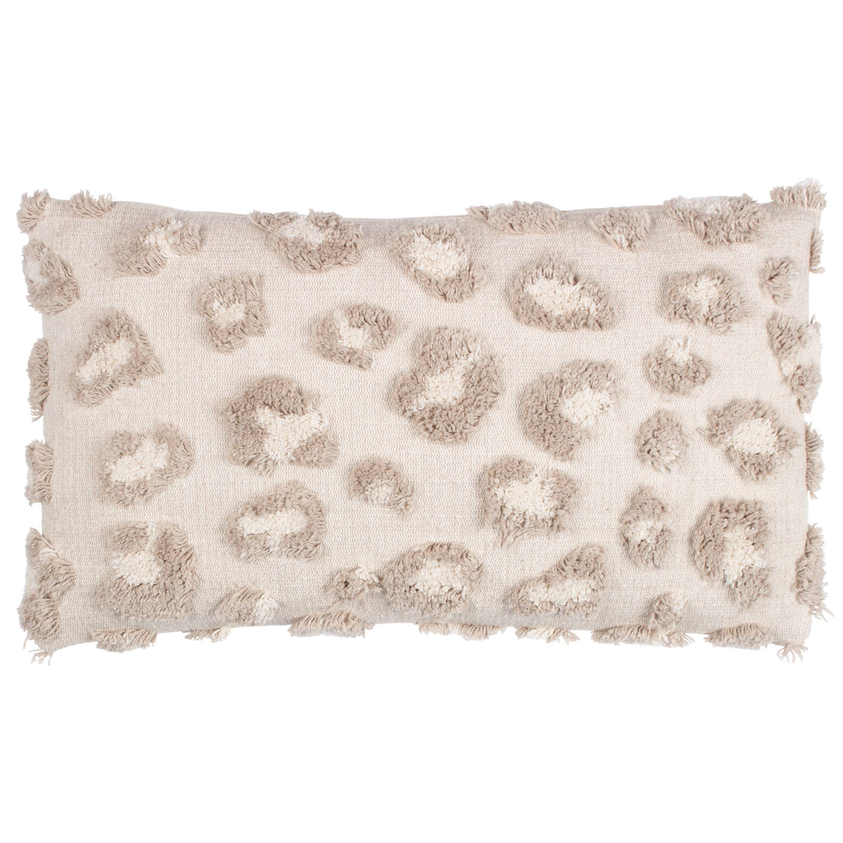 Maeve Tufted Leopard Print Cushion, Natural