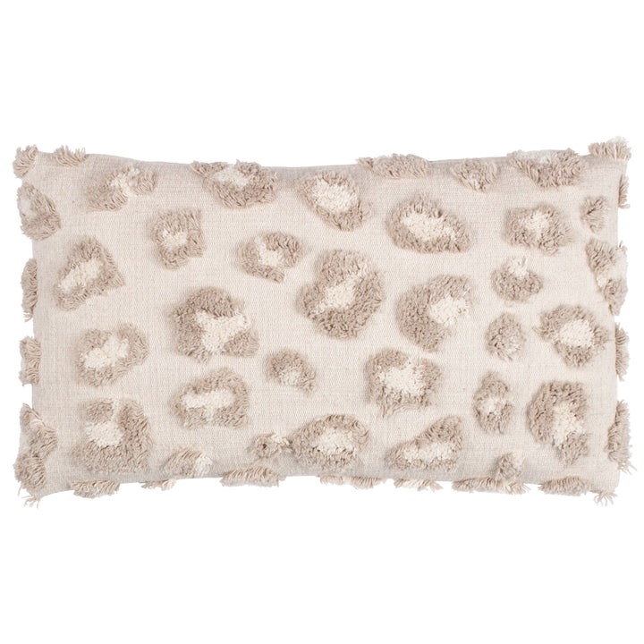 Maeve Tufted Leopard Print Cushion, Natural