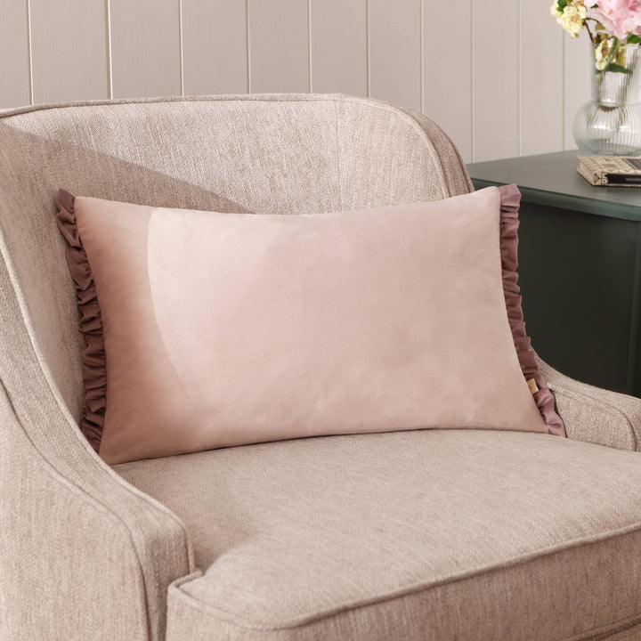 Tilly Velvet Cushion, Pink/Heather