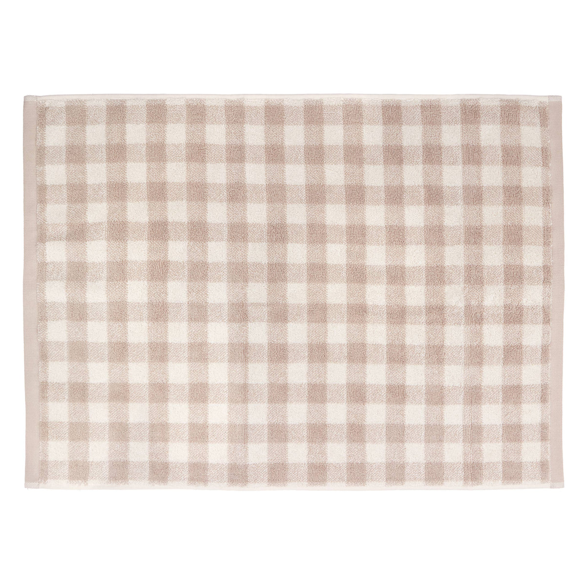 Barton Gingham Check Bath Mat, Natural