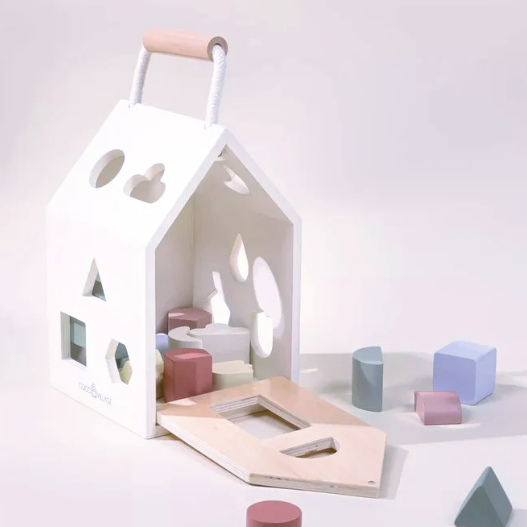Wooden Shapes Sorting House by Coco Village