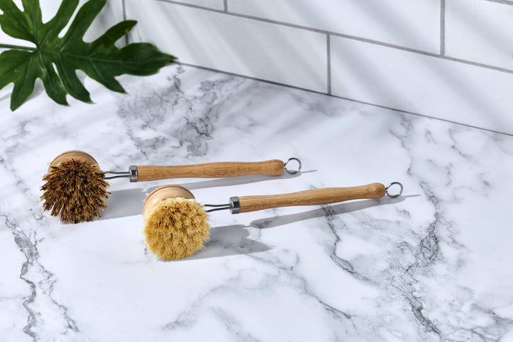 Long Handle Wood & Metal Dish Brush, Plastic Free