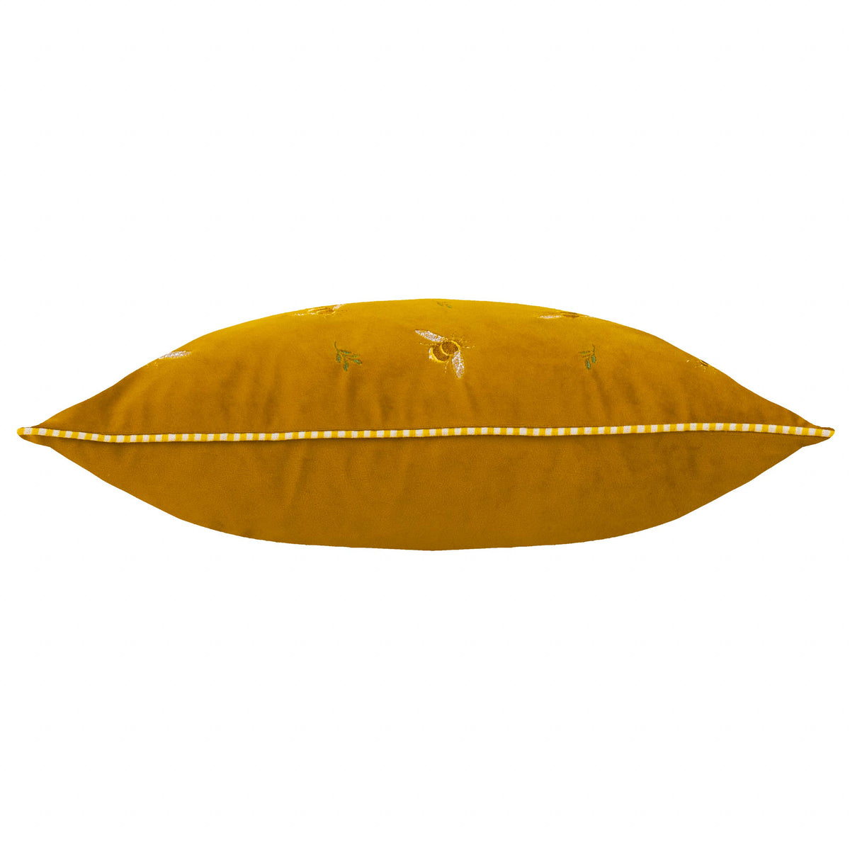 Ramble Bees Embroidered Velvet Cushion, Honey