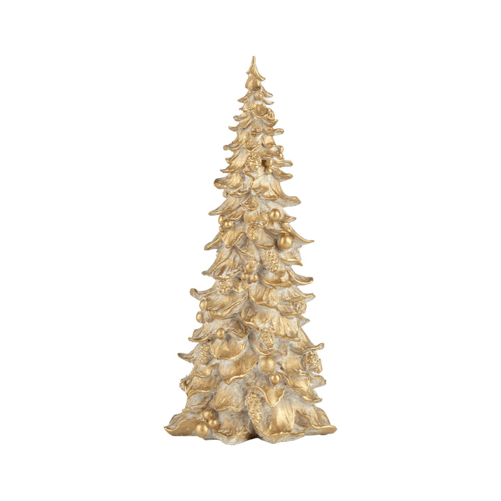 Gilded Evergreen Decor Tree, Champagne Gold