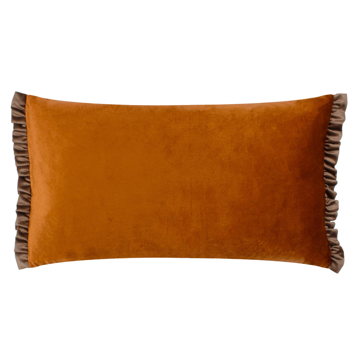 Tilly Velvet Reversible Cushion, Rust/Mink