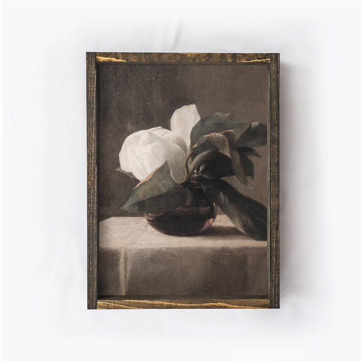 Magnolia Framed Vintage Flower Wall Art