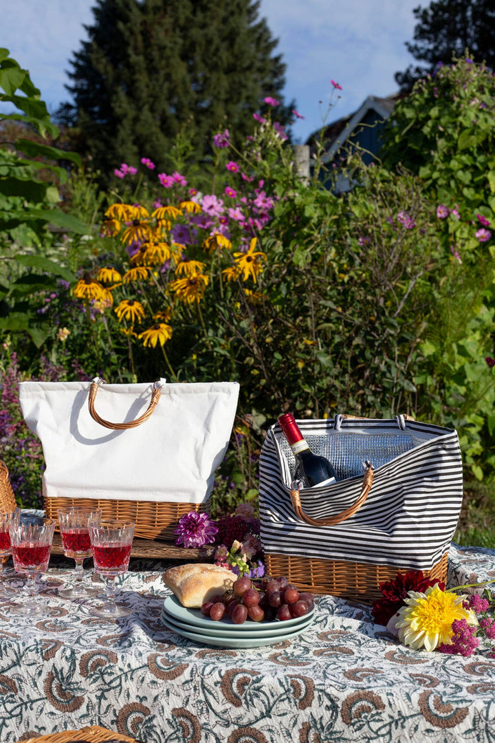 Willow and Fabric Cooler Lunch Bag