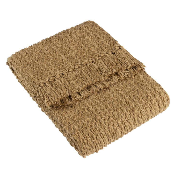 Morni Woven Fringed Throw, Olive