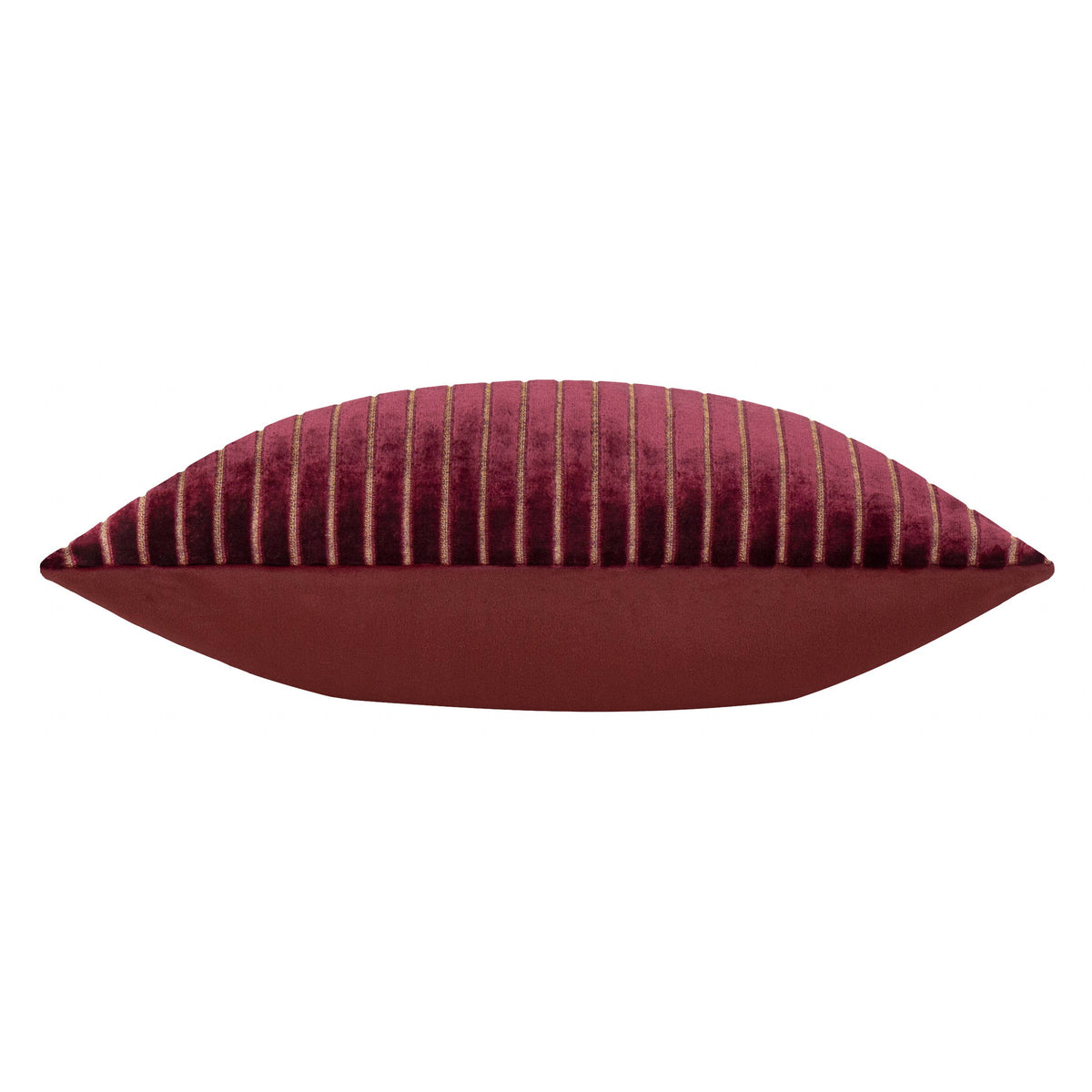 Savoy Stripe Velvet Cushion, Burgundy