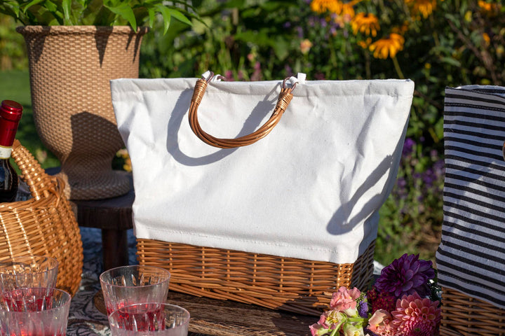Willow and Fabric Cooler Lunch Bag