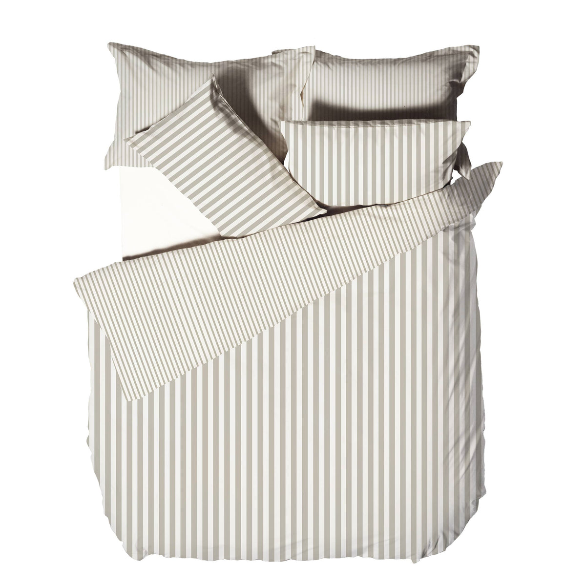 Hebden Melange Stripe Duvet Cover Set, Natural, 100% Cotton