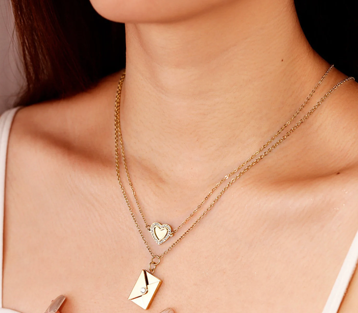 Love Letter 14K Gold Envelope Necklace