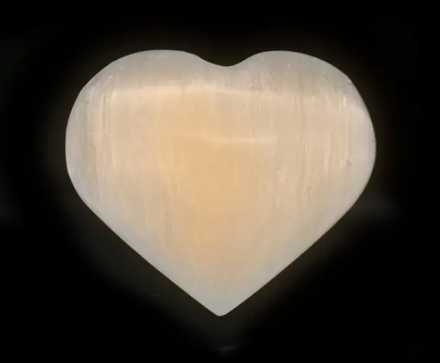 Selenite Crystal Heart, 3.5"