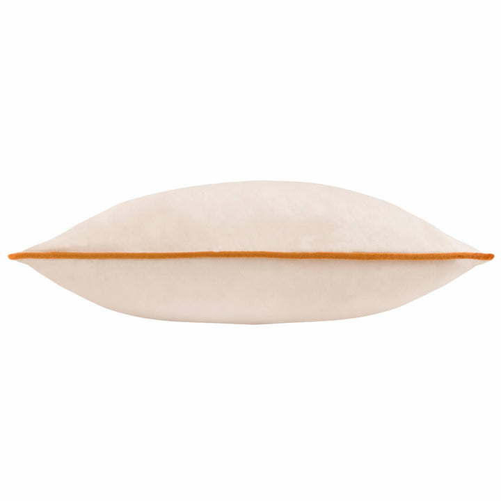 Meridian Velvet Cushion, Ecru/Ginger