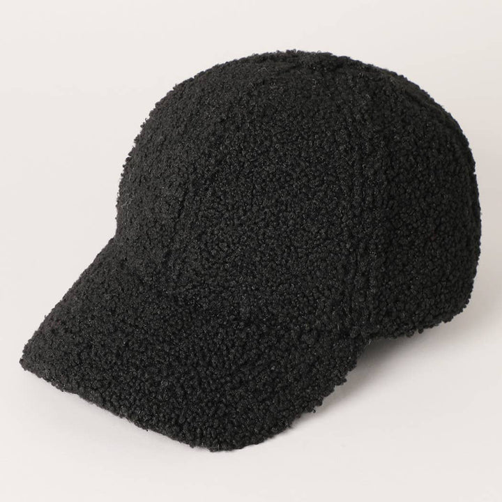 Solid Colored Faux Sherpa Baseball Cap